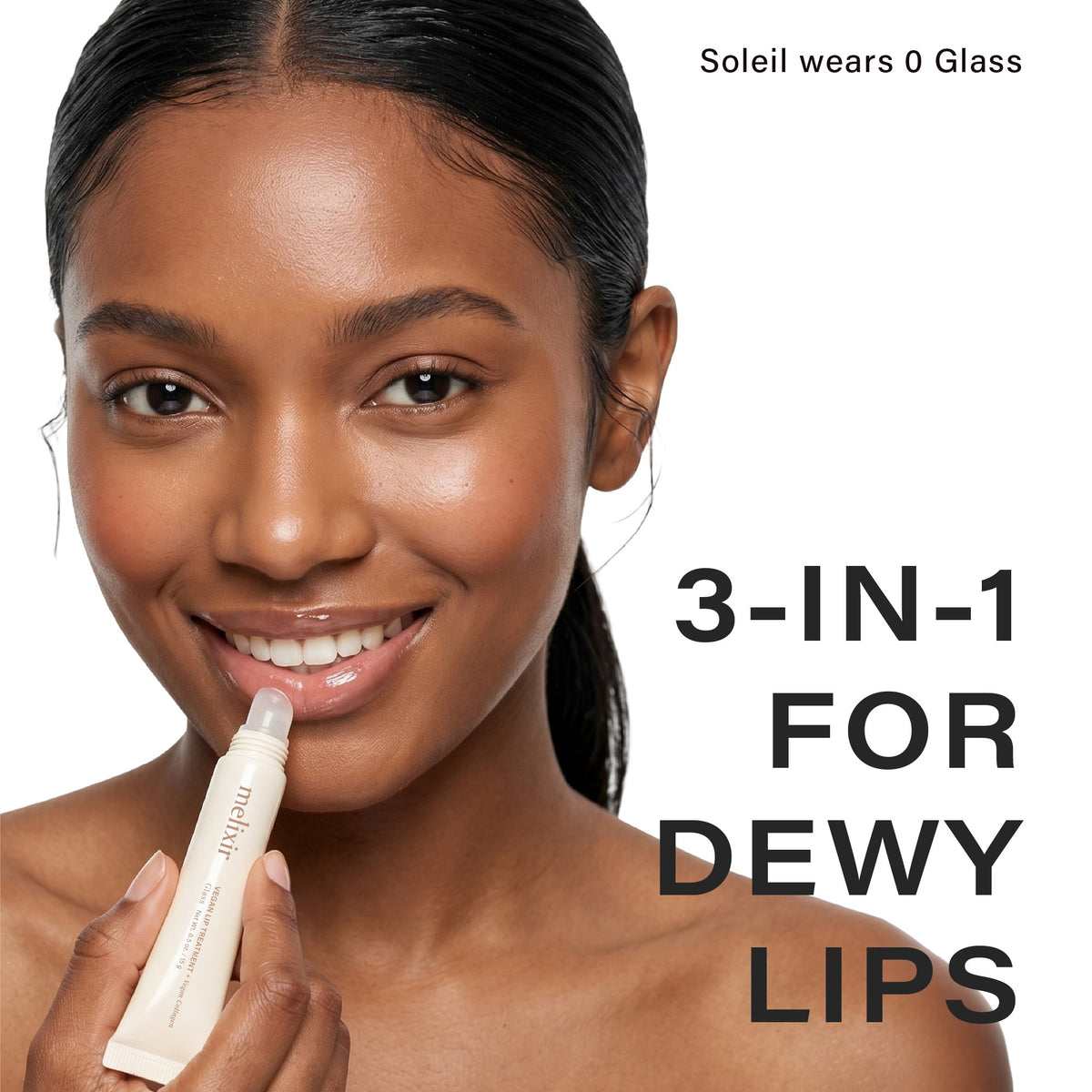 Melixir Vegan Lip Treatment 0 Glass — model applying the lip treatment