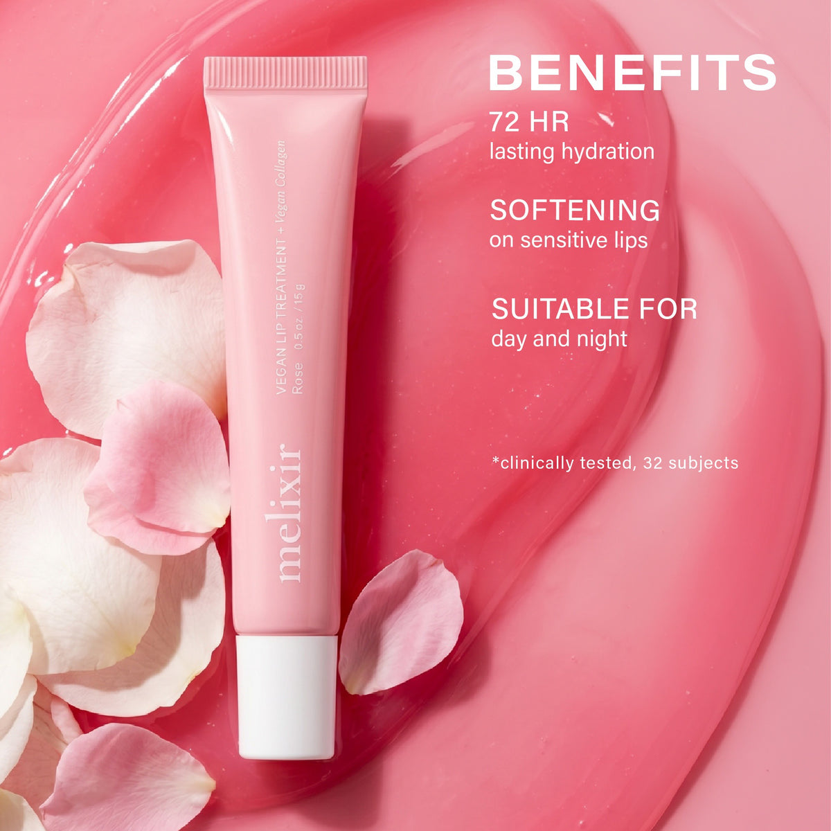 Melixir Vegan Lip Treatment 2 Rose — key benefits