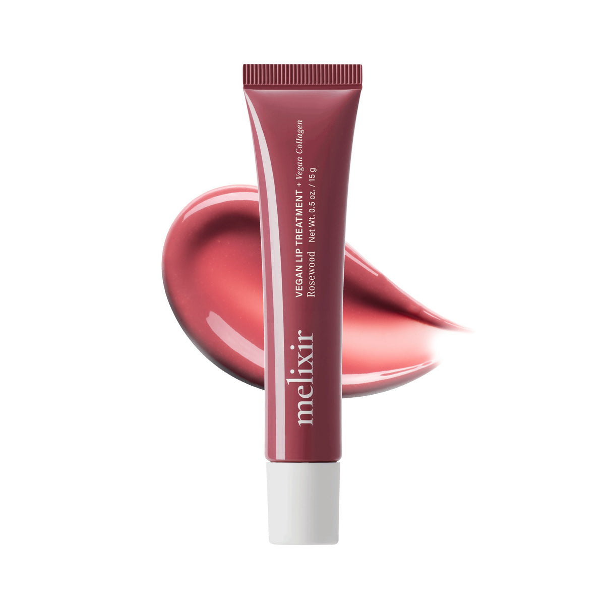 Melixir Vegan Lip Treatment 6 Rosewood — tube and packaging