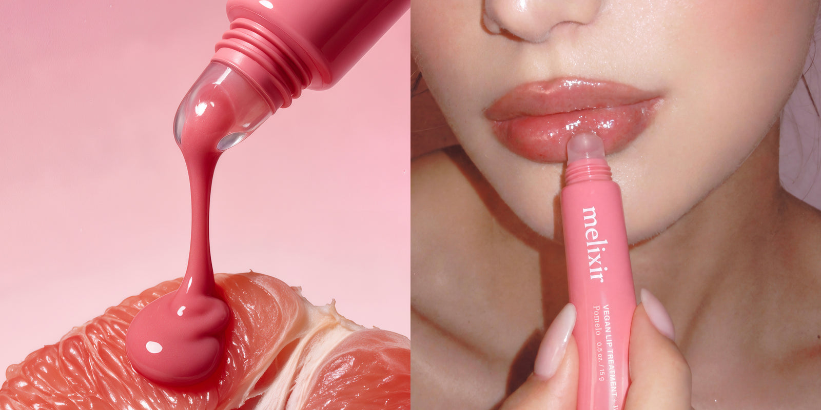 Melixir Vegan Lip Treatment Pomelo — glossy lips